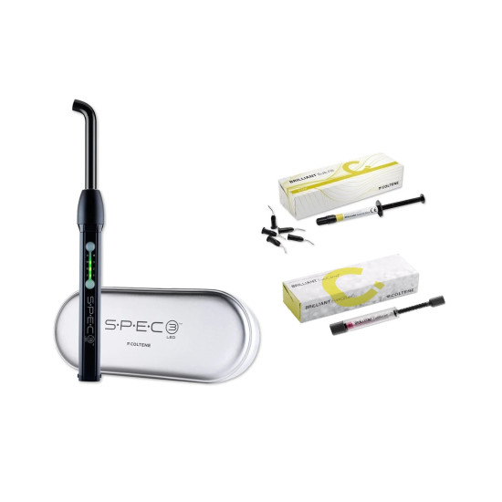 Pachet promo lampa fotopolimerizare SPEC 3 LED + 21 seringi Brilliant EverGlow + Brilliant Bulk Fill Flow gratuit Coltene
