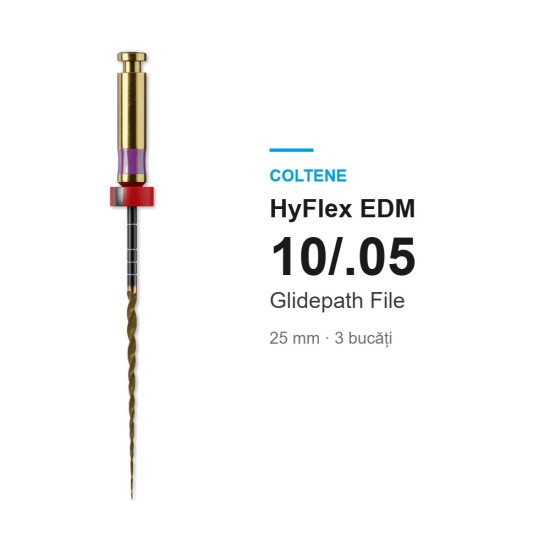 Ace rotative HyFlex EDM 10/.05 Glidepath File 25mm 3 buc Coltene