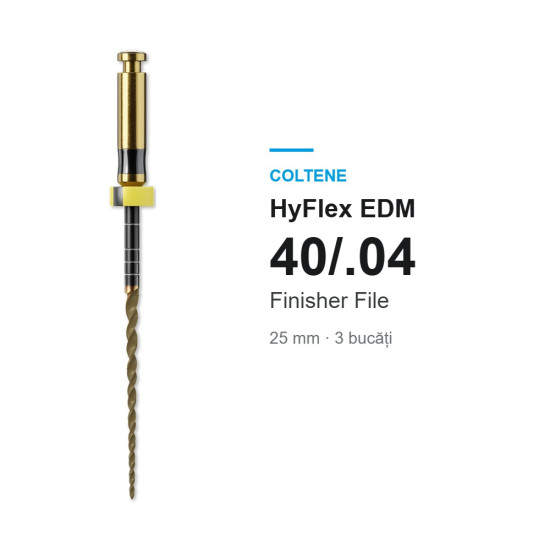Ace rotative HyFlex EDM 40/.04 Finisher File 25mm 3 buc Coltene