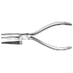 Cleşte cu vârf plat cu striaţii, 14cm