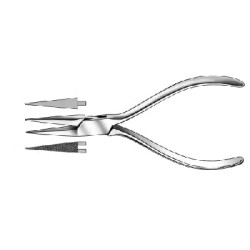 Cleşte cu vârf plat cu striaţii, 14cm