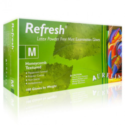 Manusi latex nepudrate REFRESH  verzi, mentolate 100 buc