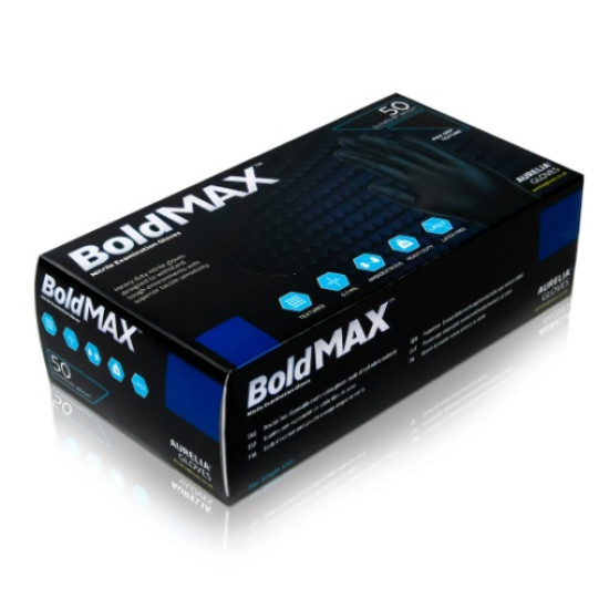 Manusi nitril negre nepudrate AURELIA BOLD MAX 50 buc