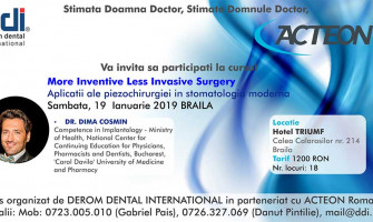 Curs - More Inventive Less Invasive Surgery – Aplicatii ale piezochirurgiei in stomatologia moderna