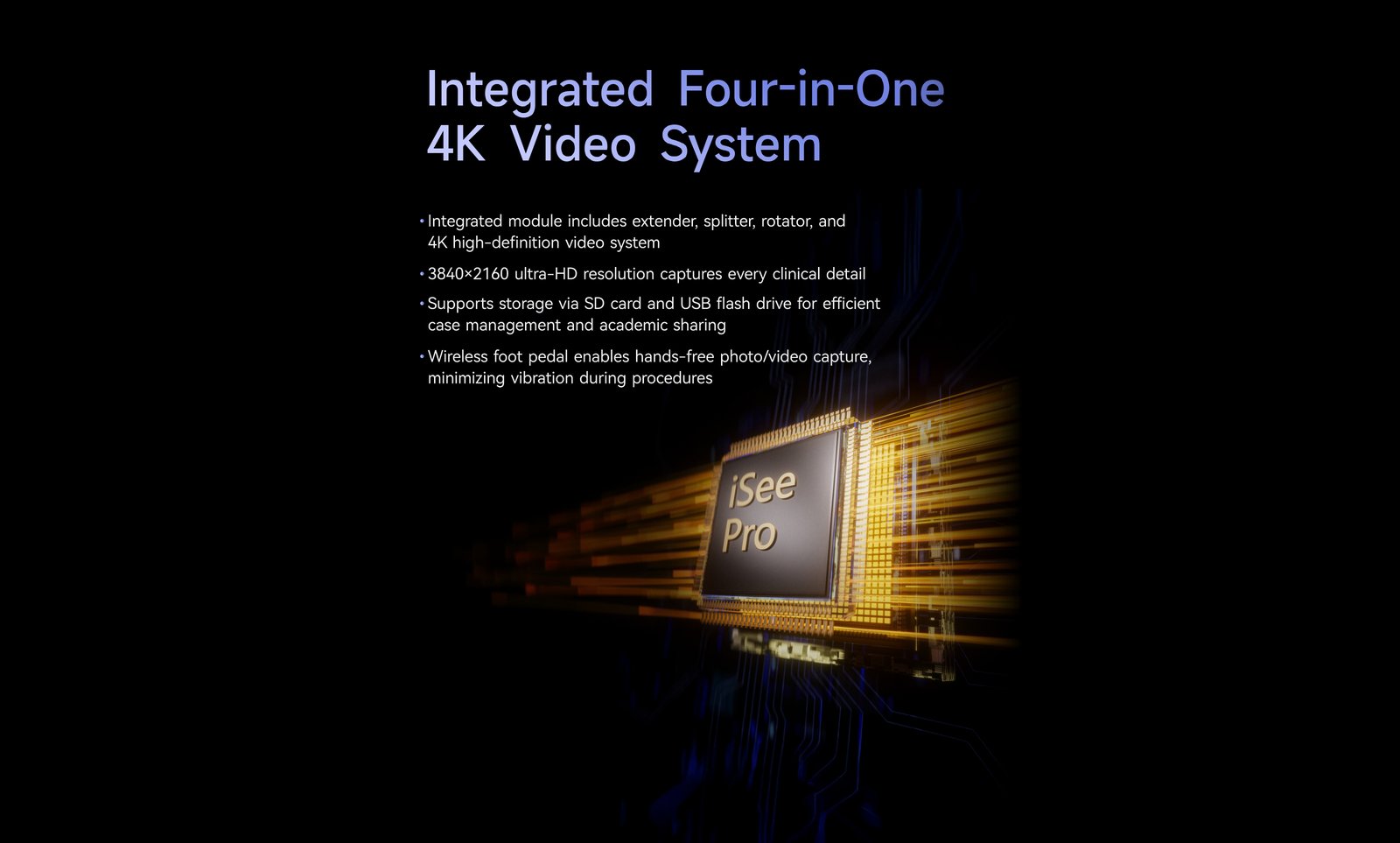 Modulul integrat 4-în-1 al microscopului iSee Pro High, cu cameră 4K